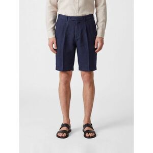 Boglioli Men Boglioli Knee-Length Linen Tailored Shorts With Slash Pockets
